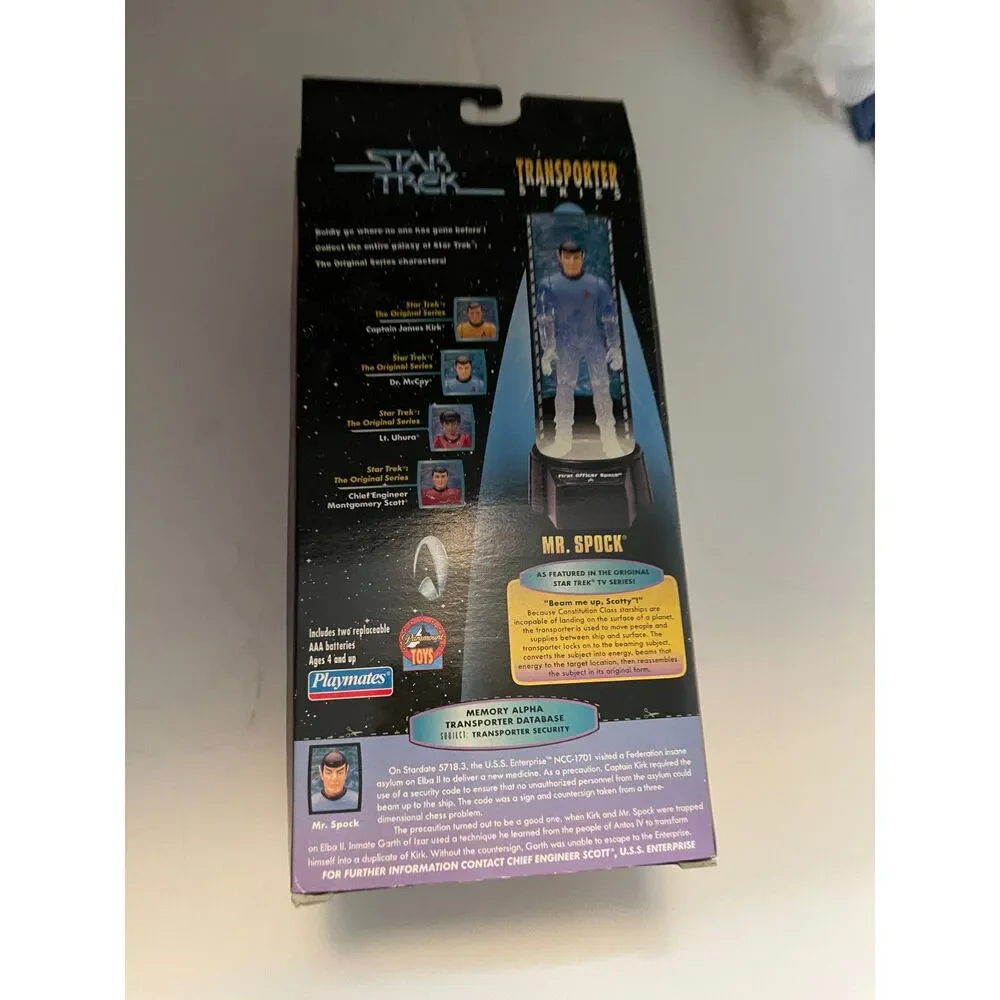 Vintage Star Trek Playmates Mr. Spock Transporter Series 1998 Sealed Excellent